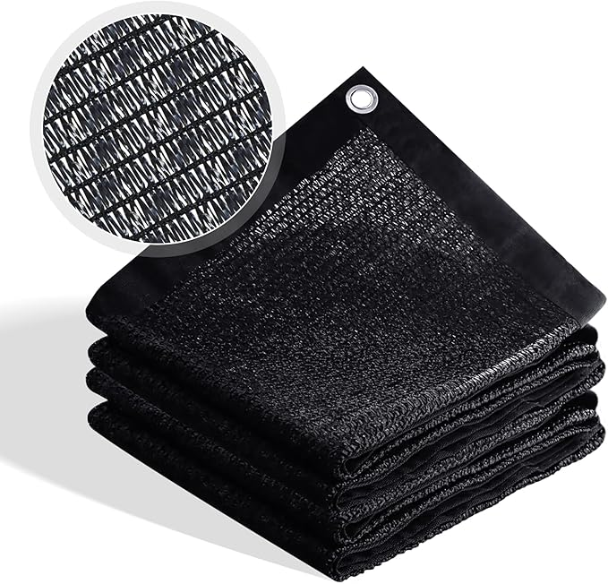 70% Shade Cloth for Garden, Customizing Outdoor Sun Shade Netting with Reinforced Grommets, Pergola Shade Cover Mesh Tarp for Plants Patio Greenhouse Chicken Coop, 15x19 FT, Black