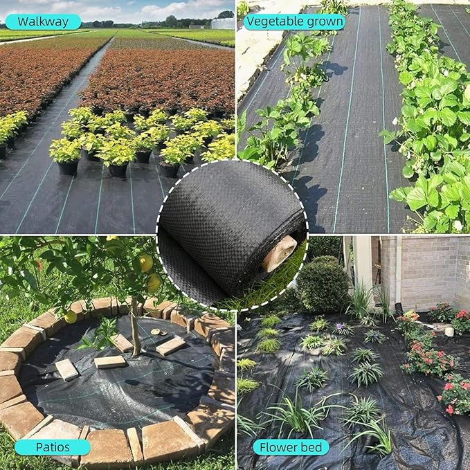 Towallmark 6.5ft x 300ft Premium 3oz Pro Garden Weed Barrier Landscape Fabric, Durable & Heavy-Duty Weed Block Gardening Mat, Easy Setup & Superior Weed Control, Eco-Friendly & Convenient Design
