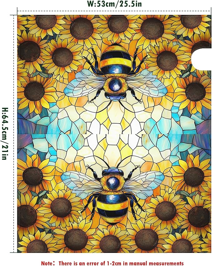 Summer Bee Mailbox Covers Magnetic Sunflower Mail Box Cover Fall Flower Mailbox Wraps for Outside Garden Yard Autumn Flower 25.5x21 inch