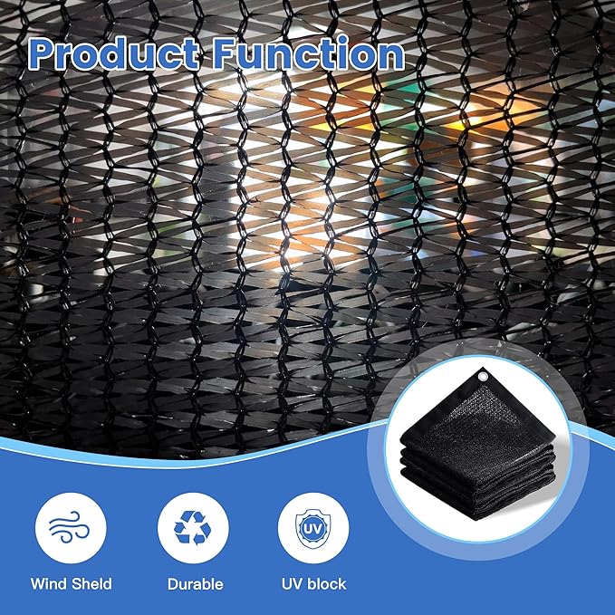 50% Shade Cloth for Garden, Customizing Outdoor Sun Shade Netting with Reinforced Grommets, Pergola Shade Cover Mesh Tarp for Plants Patio Greenhouse Chicken Coop, 7x24 FT, Black