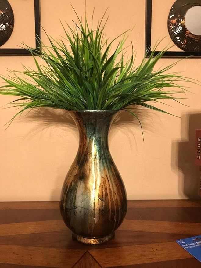 CATTREE Artificial Shrubs Bushes, Plastic Wheat Grass Green Leaves Fake Plants for Indoor Outdoor Home Garden Verandah Kitchen Office Wedding Arrangements Christmas Decoration 8 Pack