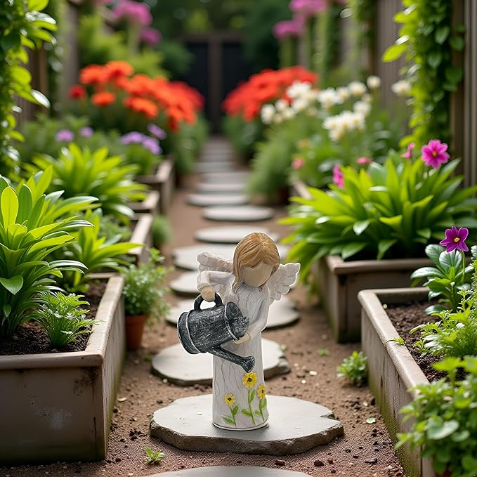 Gardening Gifts for Women - Hand-Carved Resin Figurine with Vintage Watering Can, Small Collectible Decor for Gardeners/Moms/Teachers - Perfect Birthday/Thank You/Moving Gift