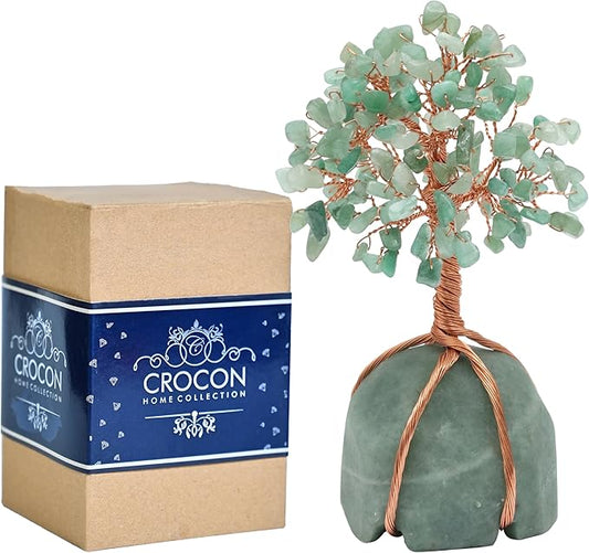 "Green Aventurine Crystal Tree with Green Aventurine Stone Base Tree of Life Decor for Bedroom, Birthday Gifts for Women, Sister Gift, Birthday Gifts for Mom, Cute Home Decor Housewarming present"