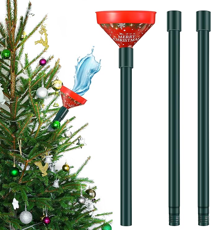1 Pack Christmas Tree Watering Funnel System, 44 Inch Christmas Tree Watering Stick with Adjustable 3-Section Design, Reusable & Spill-Free, Xmas Plant Waterer Tool for Indoor and Outdoor