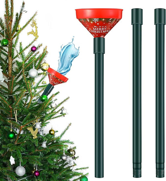 1 Pack Christmas Tree Watering Funnel System, 44 Inch Christmas Tree Watering Stick with Adjustable 3-Section Design, Reusable & Spill-Free, Xmas Plant Waterer Tool for Indoor and Outdoor