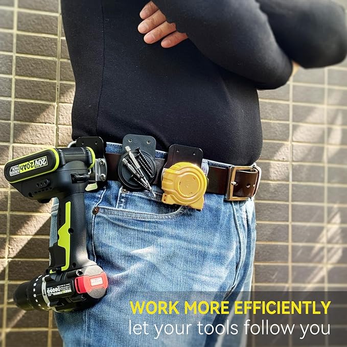 Tape Measure Holder | Clip-On Tape Measure Holder - Light Portable Tape Measure Clips Suits Your Belt, Tool Bags, Pockets, or Pants.