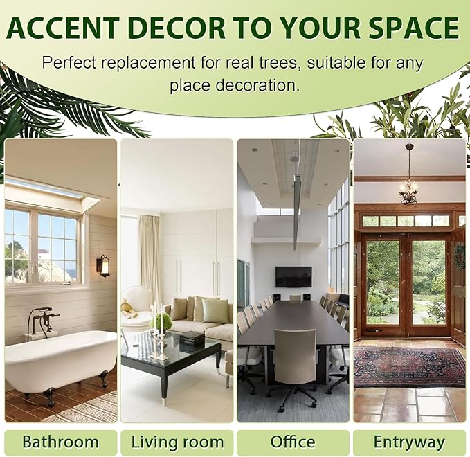 Olive Trees Artificial Indoor, 5 ft Faux Olive Tree with White Planter, Artificial Plants with Natural Wood Trunk and Lifelike Fruits for Home Office Decor