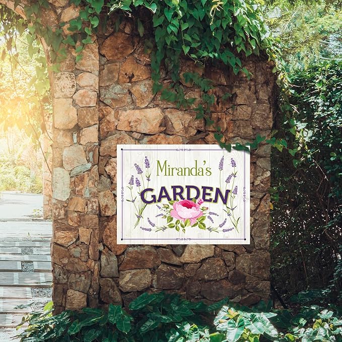Custom Garden Sign, Christmas Present, Personalized Name/Text for Backyard Décor Sign, 18x24 Inches, Rust Free .063 Aluminum, Fade Resistant, Made in USA by Sigo Signs