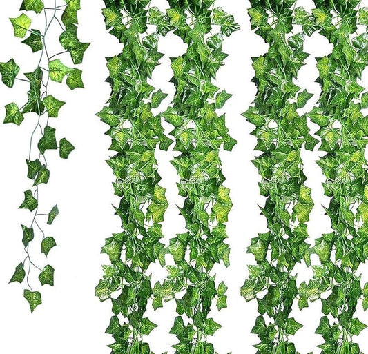 Unilove 84 feet 12 Pack Fake Vines Artificial Ivy Leaves Plants Hanging Greenery Plant Garland for Bedroom Office Wall Decor Indoor Outdoors (84Ft Ivy Leaves)