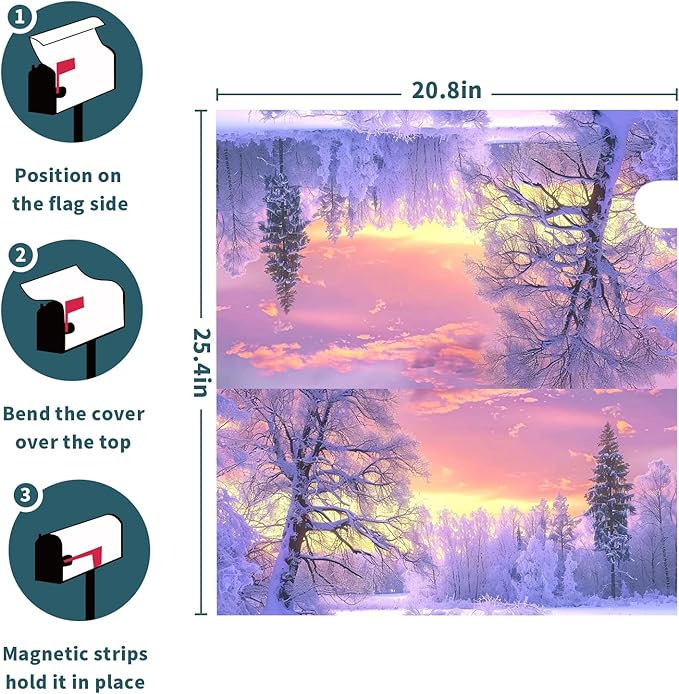Winter Mailbox Covers Magnetic Snowflake Mailbox Covers Magnetic Standard Size 21 X 25.5 Inch Winter Tree Mailbox Wraps Post Letter Box Cover Decor for Outside Garden Yard