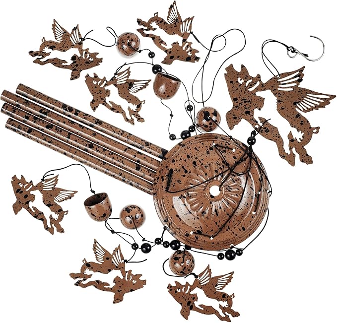 37" Flying Pigs Wind Chimes for Garden,Home,Balcony,Yard,Outdoor Decor, Sympathy Wind Chimes, Wind Catcher, Blessing Wind Bell, Pig Ornament Gifts for Mom, Pig Lovers,Grandma, Family, Women, Friend