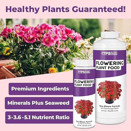Flowering Plant Food, Complete Liquid Fertilizer for Flowering Plants, 8 oz (250mL)