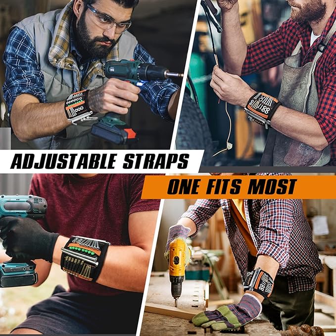 Magnetic Wristband - Cool Gadgets Tool belt with 20 Strong Magnets to Hold Screws, Gifts for Dad from Daughter Son - Birthday Gift Christmas Stocking Stuffers for Men Women Him Husband Handyman
