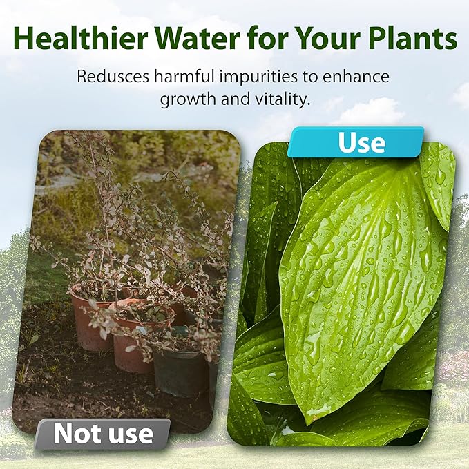 AQUACREST Garden Hose Water Filter for Plants, Greatly Reduces Chlorine, Odor, Improve Plants Health, Ideal for Organic Gardening, Farming and Pets, with Hose Protector