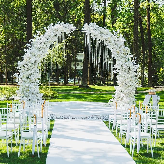 Gigicloud 9.8ft x7.2ft Garden Arch Arbor, Garden Trellis for Climbing Plants Metal Pergola Arbor Wedding Arches for Ceremony for Wedding Ceremony Party Rose Lawn Courtyard Patio Black