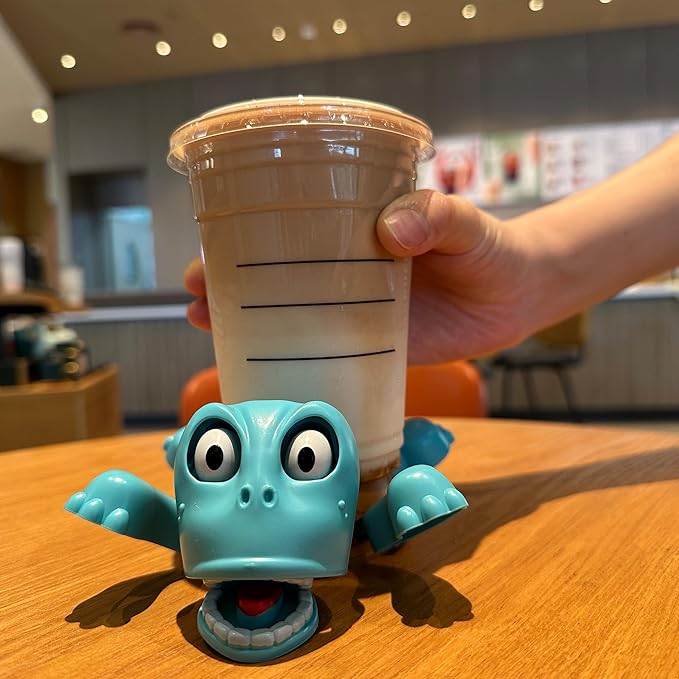 JOD®Turtle Cup Holder,Turtle Coaster with Funny Expression, Cup Holder with Liftable Limbs & Expressive Face for Turtles,Tortoise Lover Gag Gifts Home Decor(Blue)