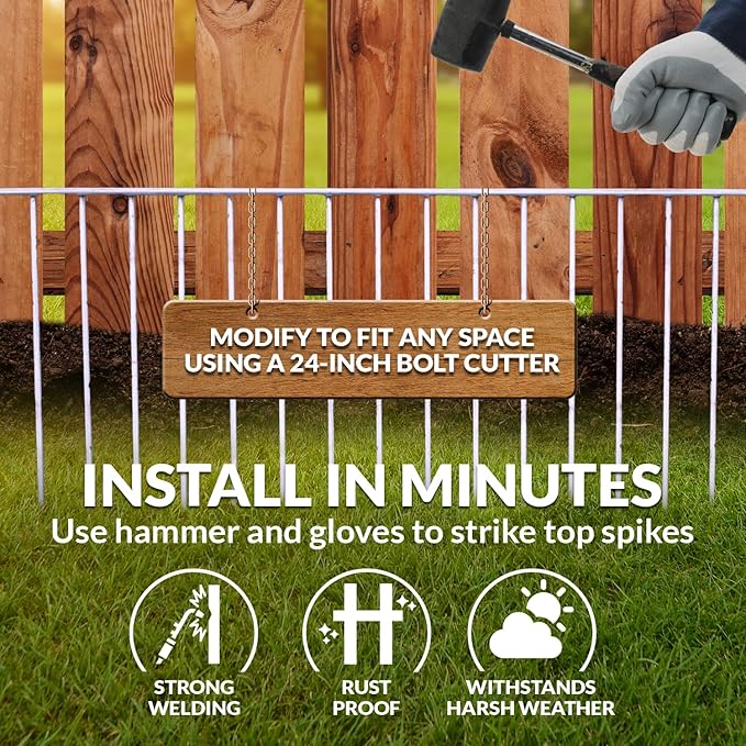 Dig Defence Original Animal Barrier Fence - Large Decorative Garden Fence, Outdoor No Dig Fence for Dogs and Rabbits, Yard and Patio - 32”(L) x 10”(H), 6 Pack