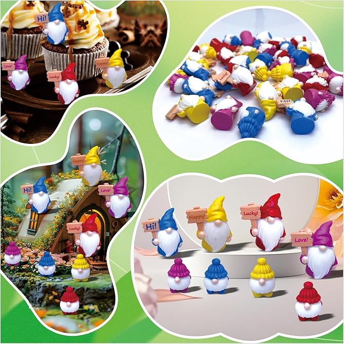 16pcs Mini Gnomes Set Fairy Garden Accessories Fairy Garden Statues for Outdoor, Indoor, Office Desk,Party Favors, Plant Pots and Gift Giving