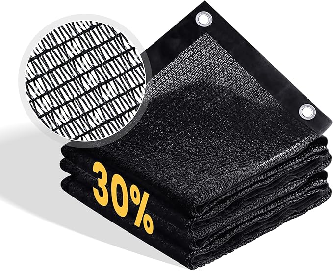 VICLLAX 30% Shade Cloth, 4x24FT Durable Black Mesh Trap with Every 3 FT Grommet, Sun Shade Fabric Netting for for Plants Cover, Greenhouse, Chicken Coop, Barn Kennel, Garden Patio