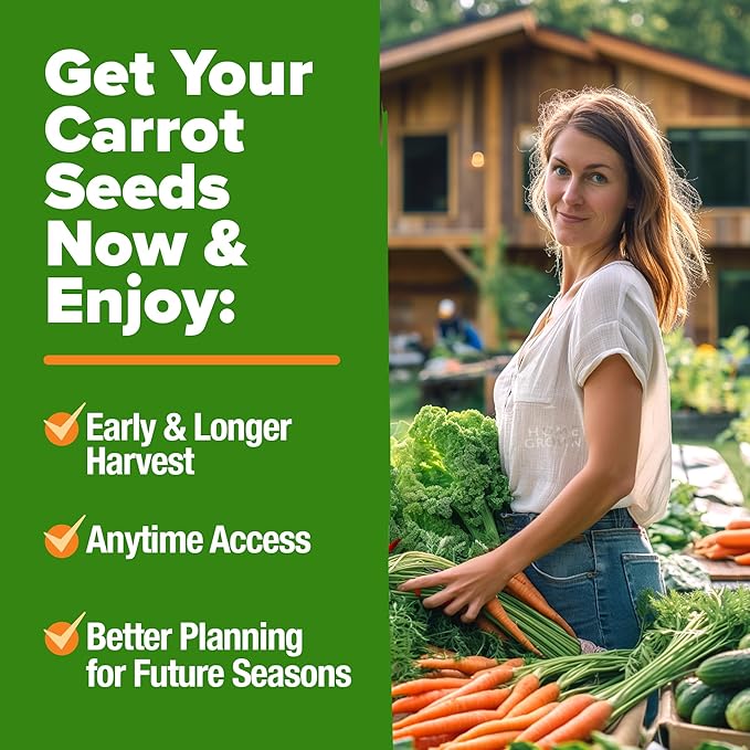 HOME GROWN Rainbow Carrot Seeds – 2500+ Heirloom Seeds (10 Varieties) – High Germination, Vegetable Seeds for Planting Indoors or Outdoor Home Garden