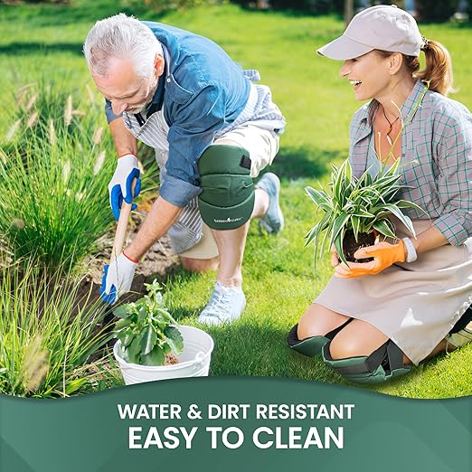 Garden Guru Cushioned Gardening Knee Pads with Adjustable Straps - Soft Inner Liner, Ultra Comfort Padding, Garden Kneelers for Yard Work, Cleaning, Household Chores, Roofing, and More (4 Pack)