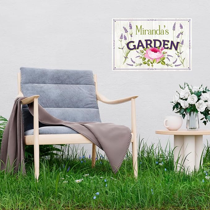 Custom Garden Sign, Christmas Present, Personalized Name/Text for Backyard Décor Sign, 12x18 Inches, Rust Free .063 Aluminum, Fade Resistant, Made in USA by Sigo Signs