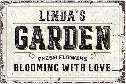 Custom Garden Sign, Christmas Season, Personalized Rustic Name for Backyard Décor Sign, 12x18 Inches, Rust Free .063 Aluminum, Fade Resistant, Made in USA by Sigo Signs