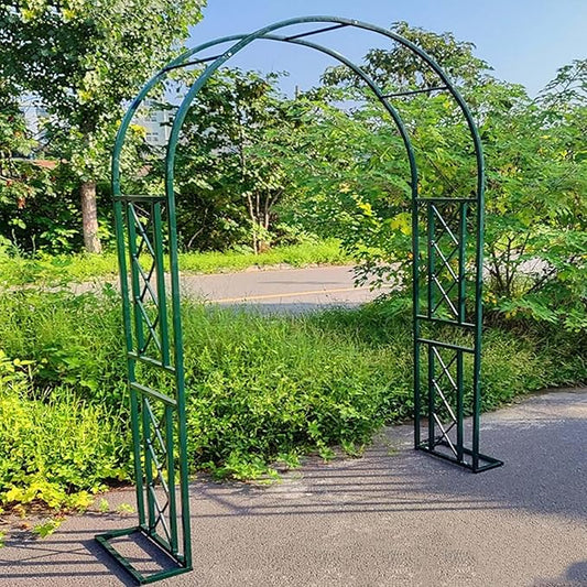 Garden Arbor, Metal Wedding Arch for Ceremony Party, Garden Trellis for Climbing Plants Outdoor, Wide 55" 71" 87" 103" 118" 134" Garden Arch Stand for Garden, Backyard, Lawn(Green,55" x 91" x 16")