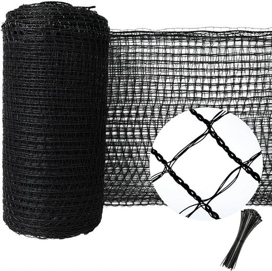 5x65ft Deer Fence Netting, Plastic Mesh Fence Heavy Duty Garden Fence Animal Barrier Garden Netting for Plants Fruit Trees Vegetables Against Deer, Birds, Rabbits, Chickens and Other Animals, Black