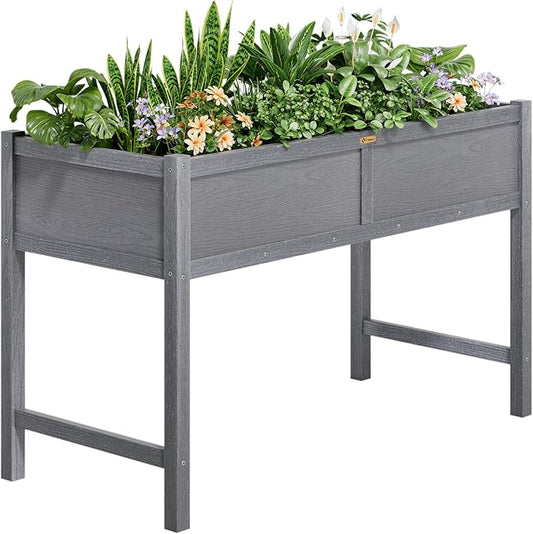 TT Nature HDPE Raised Garden Bed with Legs, Outdoor Elevated Planter Box for Vegetables, Herbs & Flowers, Weather-Resistant Raised Garden Beds for Patio, Balcony & Backyard Gardening