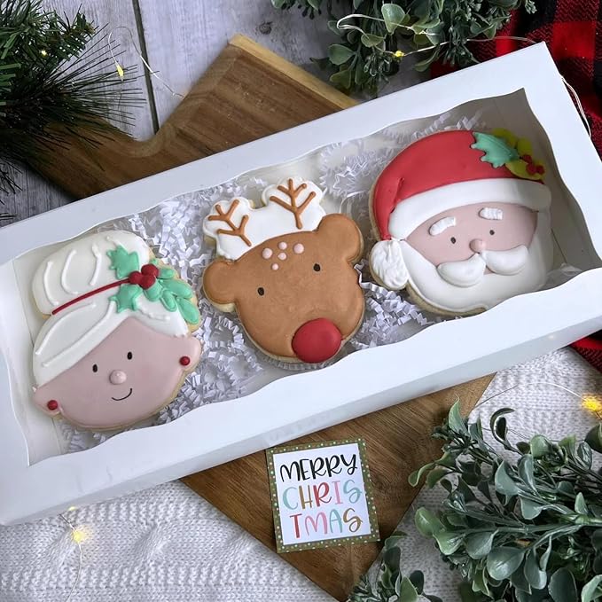 20pcs Cookie Boxes 12x5x1.5 Inch Bakery Boxes with Window Treat Box Chocolate Strawberries Box for Wedding Favors Party Birthday Favors