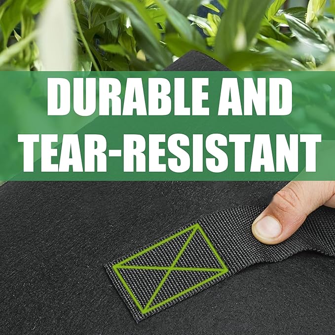 2-Pack 30 Gallon Fabric Grow Bags with Handle, Heavy Duty 300G Thickened Nonwoven with Handles and Reusable, Suitable for Garden Vegetables,Fruits and Flowers(Black)