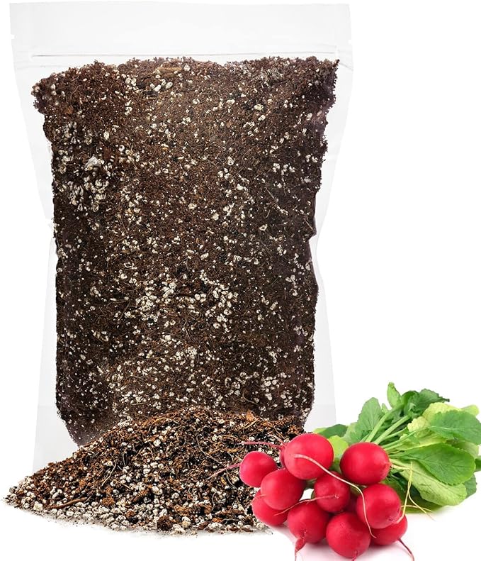 GARDENERA Premium Organic Potting Soil for Radish - (4 Quart Bag)