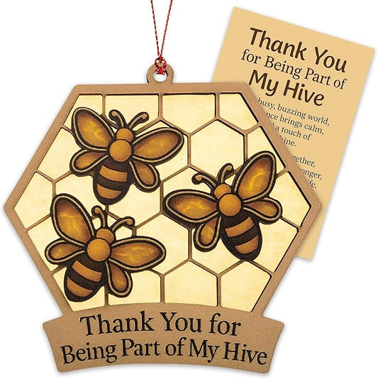 Bee Ornament - Honeybee Decor - bee Gift for Women - bee Gifts - bee Decorations for Home - Christmas Ornament 2025 - White Elephant Gifts - Xmas Tree Funny Decoration RUSATEN Hive