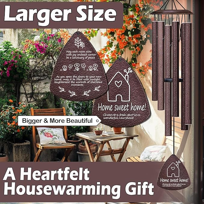 Housewarming Gifts for New Home, Home Sweet Home，House Warming Gift，New Home Gift Ideas，BestGifts for Housewarming，House Warming Gifts for Women or Men，Home Sweet Home，37 Inch Wind Chimes-Bronze