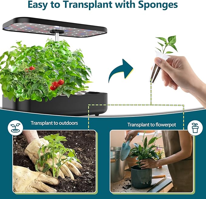 Yoocaa 80pcs Seed Pod Kit for Aerogarden, Grow Anything Kit with 24Grow Sponges, A&B Nutrient Plant Food, 30Labels, 12Grow Baskets, 12Grow Domes, Compatible with Hydroponics Supplies from All Brands