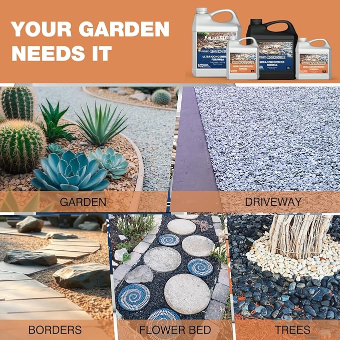 162 OZ Mulch Glue for Landscaping, Rock Glue for Landscaping and Stabilizing Mulch and Pea Gravel, Lasts up to 3 Years, Non Toxic, Fast Drying, Ready to Use