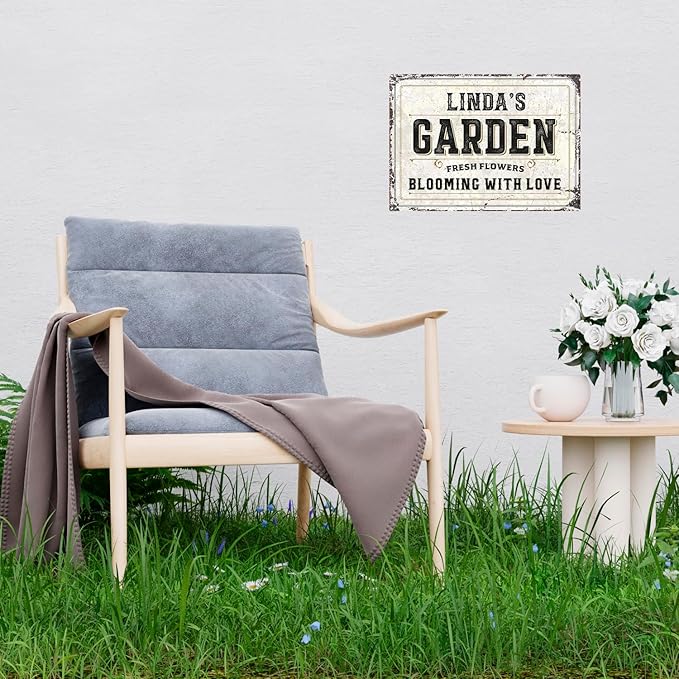 Custom Garden Sign, Christmas Season, Personalized Rustic Name for Backyard Décor Sign, 10x14 Inches, Rust Free .040 Aluminum, Fade Resistant, Made in USA by Sigo Signs