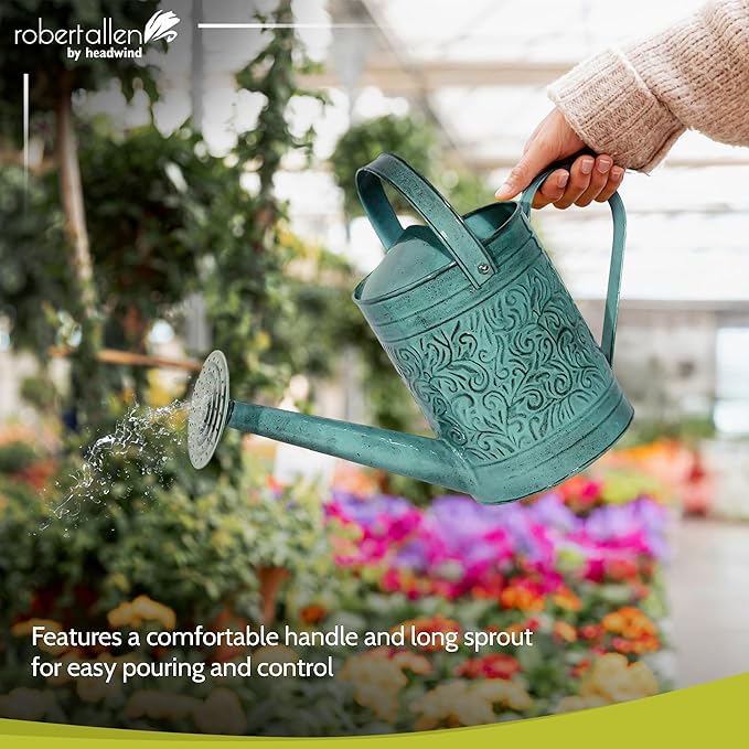 Robert Allen Home & Garden MPT01182 Metal Watering can, 1 Gallon, Surf
