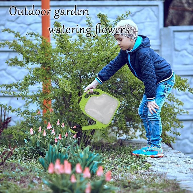 Foldable Watering Can 0.8 Gallon Transparent Plastic with Long Spout & Ergonomic Handle, Compact for Indoor Outdoor Plants（Green）