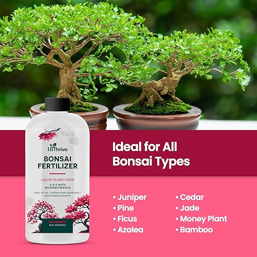 32oz Bonsai Tree Live Liquid Plant Food - Makes 64 Gallons of Bonsai Fertilizer Liquid, Premium Macronutrient Formula Enriched with Micronutrients for Healthy Roots, Branching & Foliage