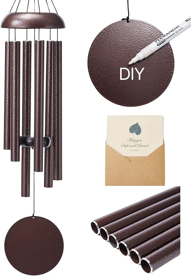 Wind Chimes for Outside - Deep Tone Soothing Melodic Tones, Outdoor Wind Chimes for Garden, Patio Decor, Memorial Sympathy Gift for Loss of Loved One （32''Bronze）