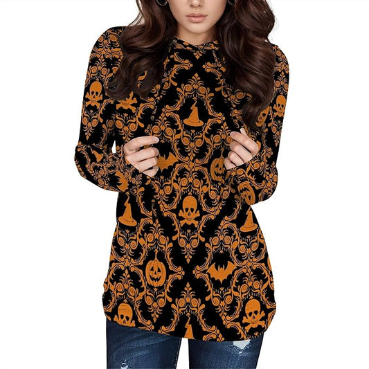 Halloween Womens Pullover Sweatshirts Trendy Drawstring Fall Sweatshirt Halloween Best Gift For Wife And Daughter