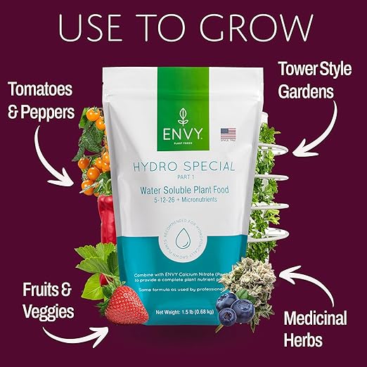 ENVY Hydro Special Plant Fertilizer, 1.5 Pound - for Indoor and Outdoor Plants, Professional Grade, Water Soluble, Made in USA - Part 1