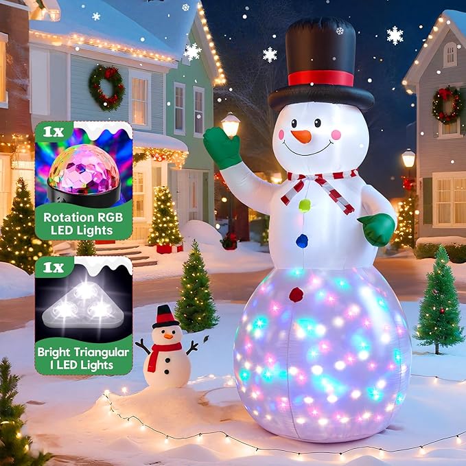 Christmas Inflatable Outdoor Decorations 6.5 FT, with Motion Sensor & 8 Music & RGB Light Large Blow Up Yard Decor, Christmas Party Outdoor, Yard, Garden, Lawn Winter Decorations Ornaments