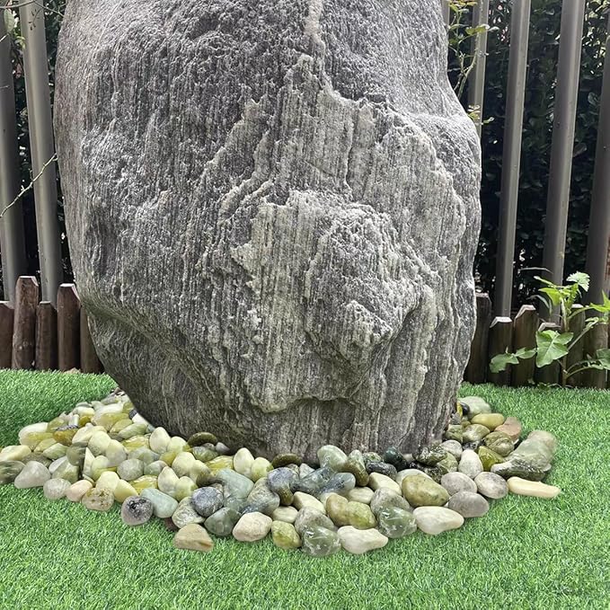 2lbs Jade Pebbles for Plants, 1-2 Inch High Polished Natural River Rocks for Landscaping, Decorative Stones Vase Filler Fish Tank Aquariums Garden Outdoor and Indoor DIY