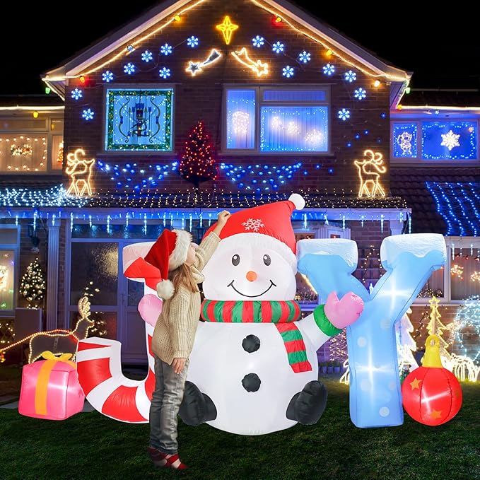 Taman 7.5 FT Christmas Inflatable Decorations, Snowman Joy Propeller Built-in Bright LED Light Blow Up for Yard, Garden,Lawn Outdoor Holiday Yard Decorations