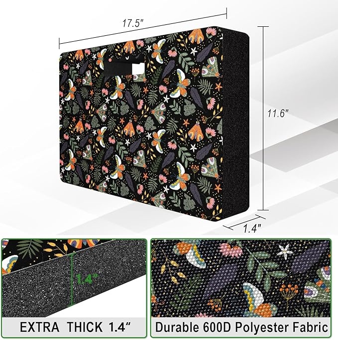 Extra Thick Kneeling Pad — Heavy Duty, Extra Large Foam Kneeler Mat for Gardening, Water & Dirt Resistant, Lightweight, Butterfly