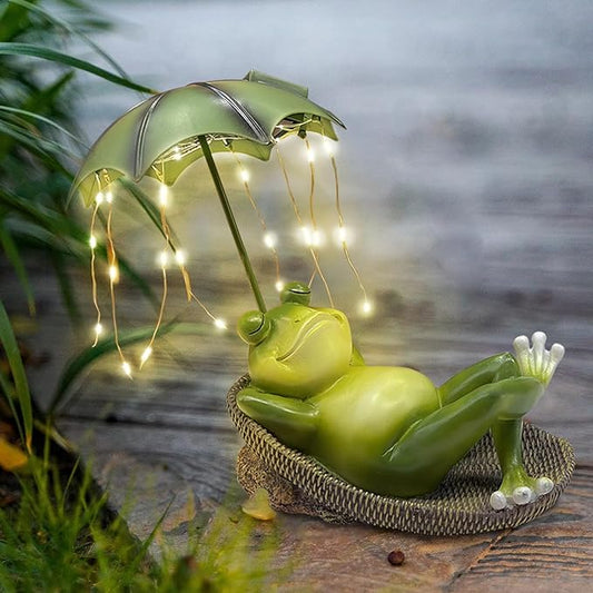 Garden Statues for Outside -Outdoor Statues and Sculptures,Outdoor Statue Decor for Yard, Unique Birthday Garden Gift for Ladies/Mom/Grandma (Frog Statue)