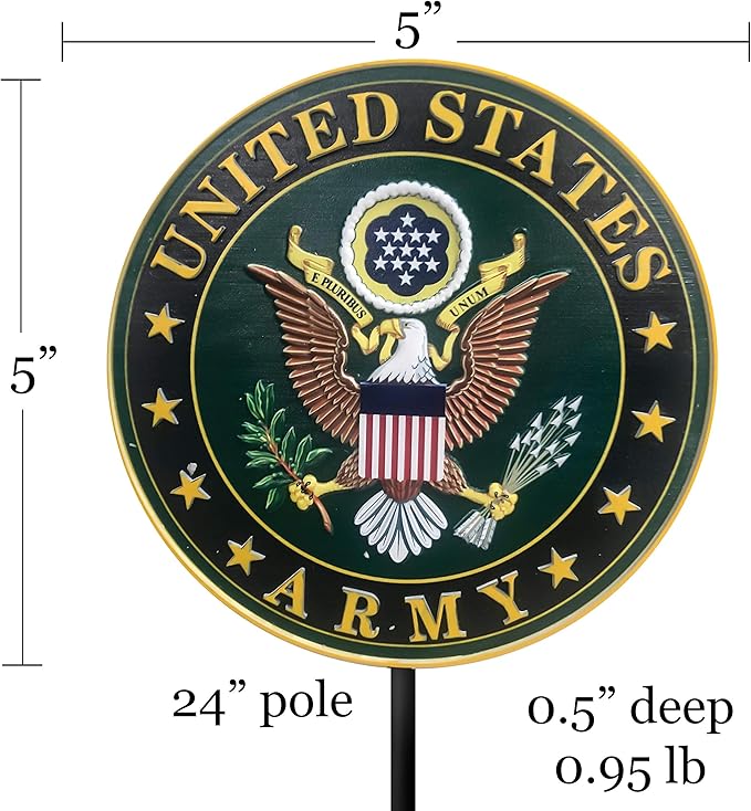 Spoontiques - Army Garden Stake - Garden Décor - Decorative Stake for Lawn and Yard - Multicolored
